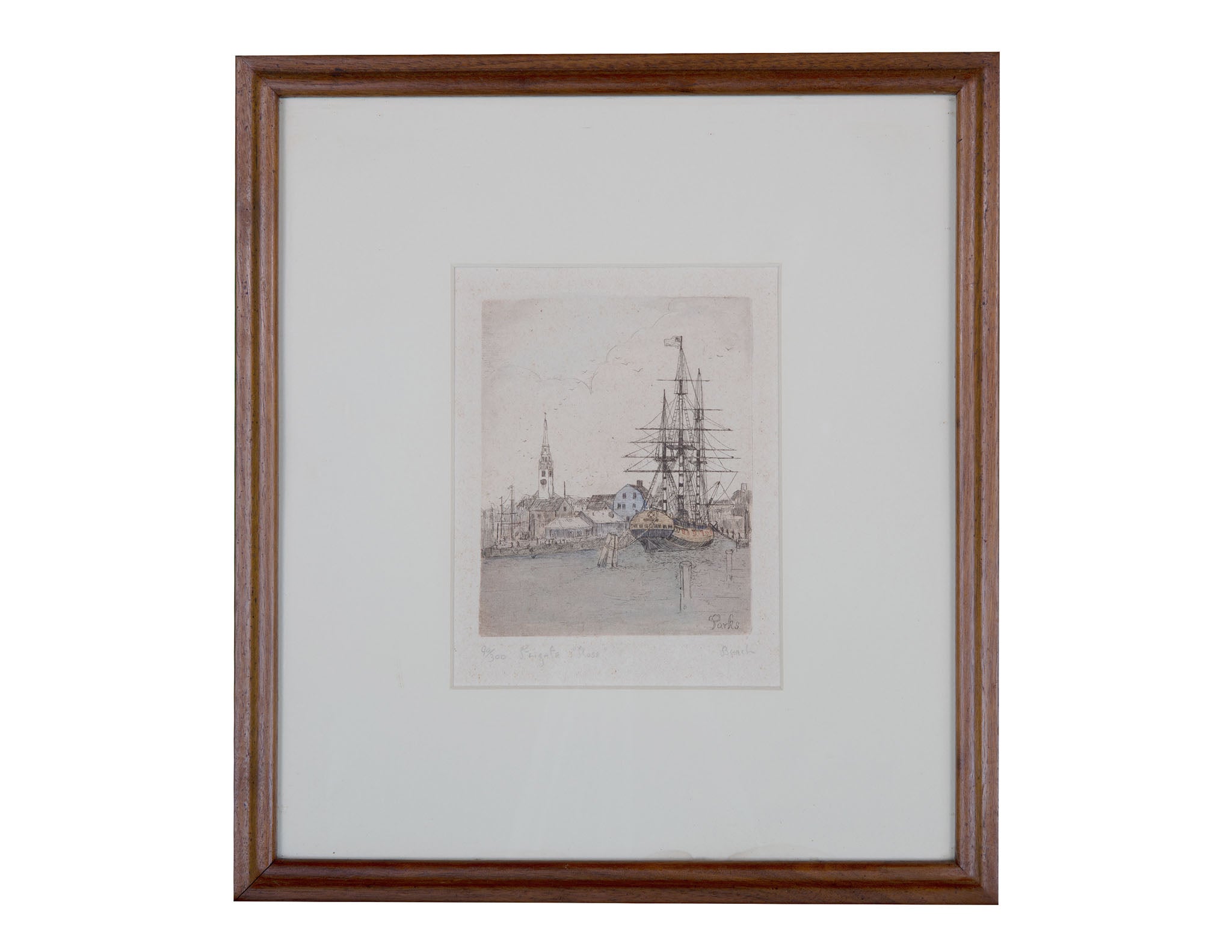 Steel engraving Frigate Rose Beach