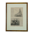 Vintage Framed 1889 Frank Leslie's Illustrated Newspaper: Yacht "Valkyrie" & NYYC Cups