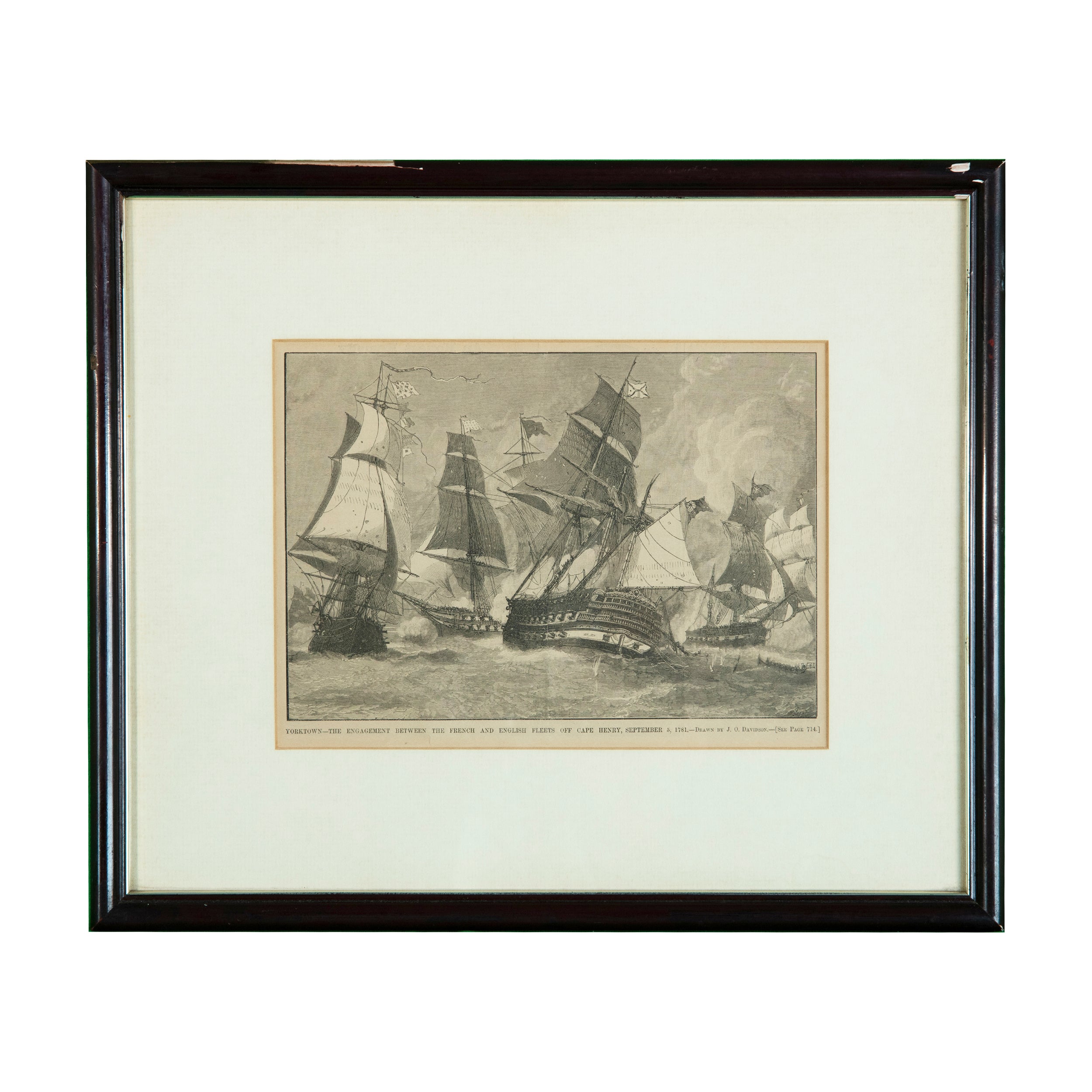 Vintage Harper's Weekly Framed Print: Battle of Yorktown by J.O. Davidson