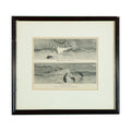 Framed Antique Harper's Weekly Wood Engraving: Porpoise Chase & Mauritius Island Visit