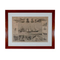 Antique Framed Harper’s Weekly Print The Greely Relief Expedition Bear and Thetis
