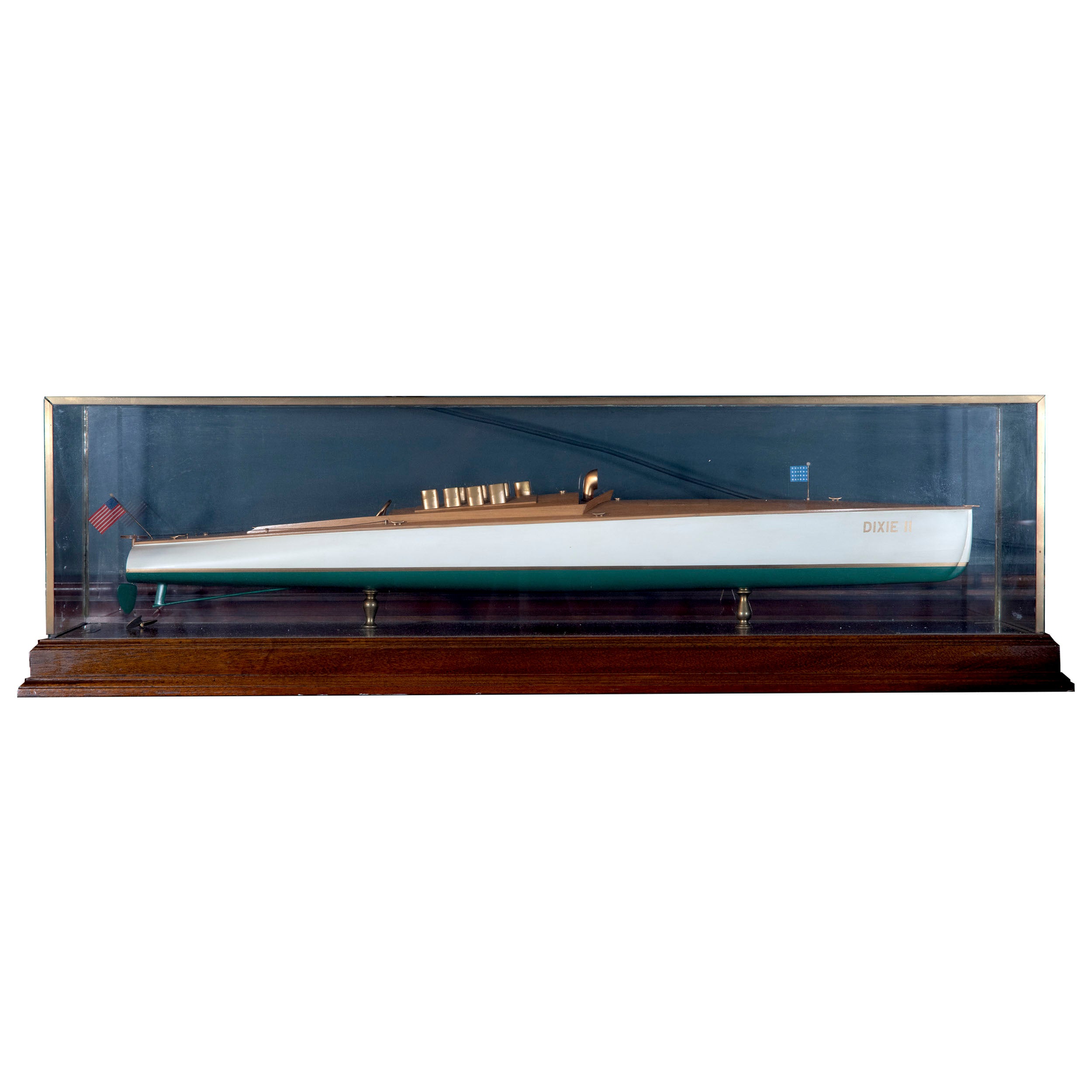 Cased Display Model of the Historic Dixie II Racing Powerboat