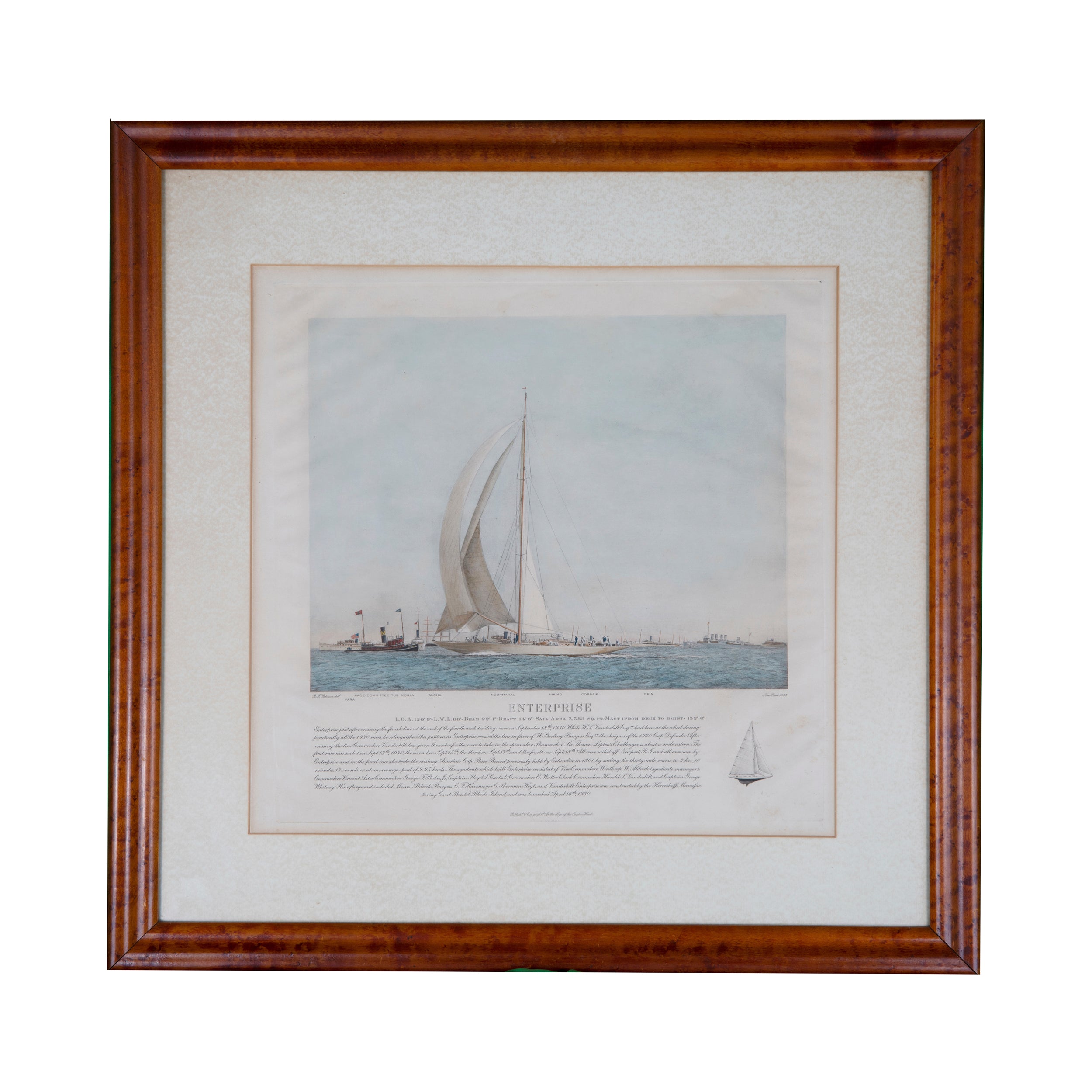Framed Nautical Print: "Enterprise" Yacht