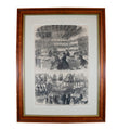Framed 1865 Harper's Weekly Print Christmas at Washington Market