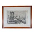 Framed 1877 Harper's Weekly Print A Promenade in Mid Air The Brooklyn Ascent