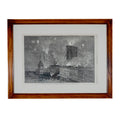Framed Antique Print The Great Bridge Fireworks And Illumination Harper's Weekly