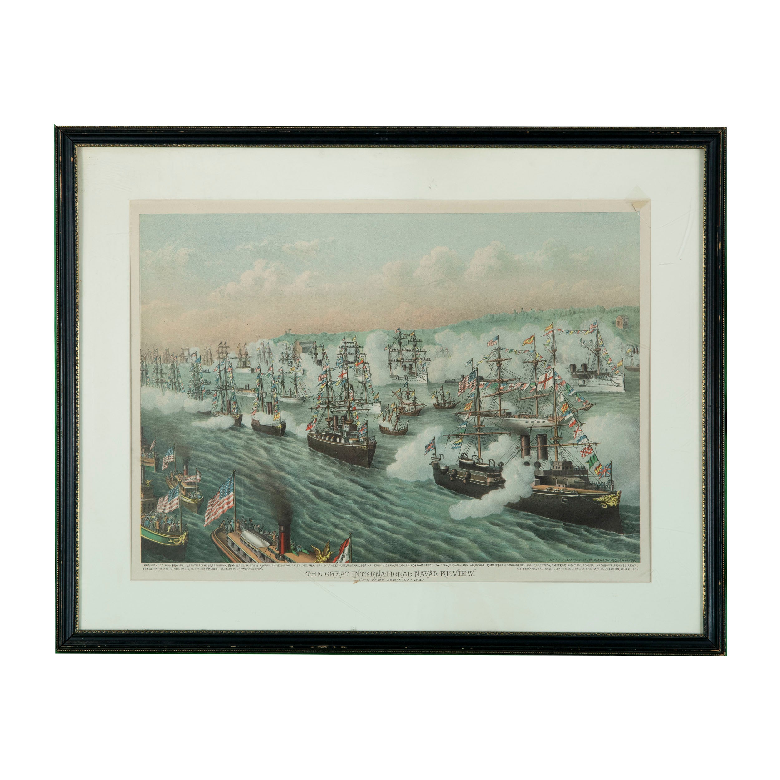 Framed Historical Print The Great International Naval Review New York April 27th 1893