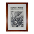 Framed Vintage Harper's Weekly Print: The Jam At The Entrance To The Brooklyn Bridge 1885