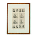 Framed Vintage Nautical Print Sailboats and Yachts men