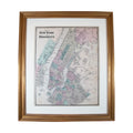 Framed Vintage Plan of New York and Brooklyn Map