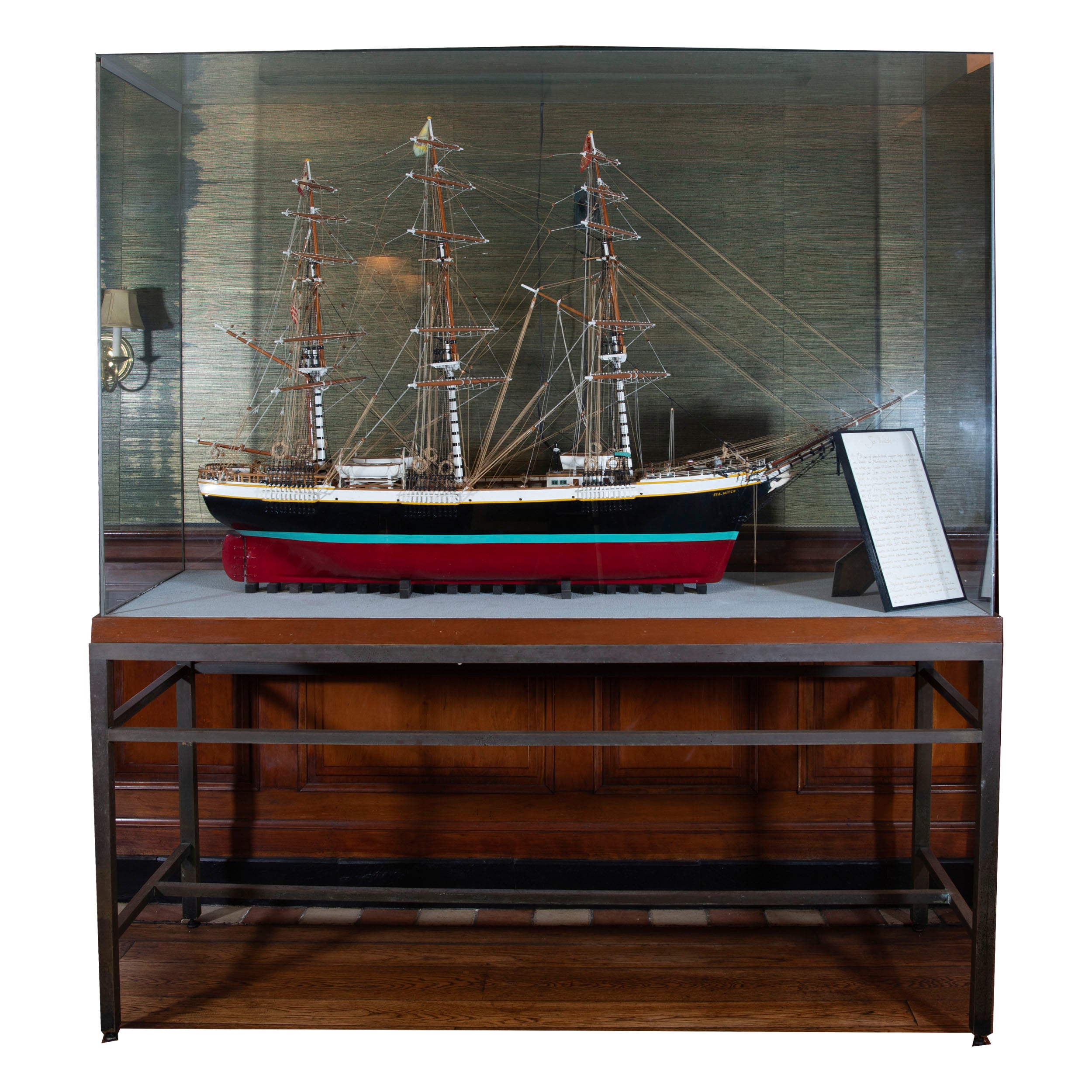 Handcrafted "Sea Witch" Clipper Ship Model with Custom Display Case & Stand