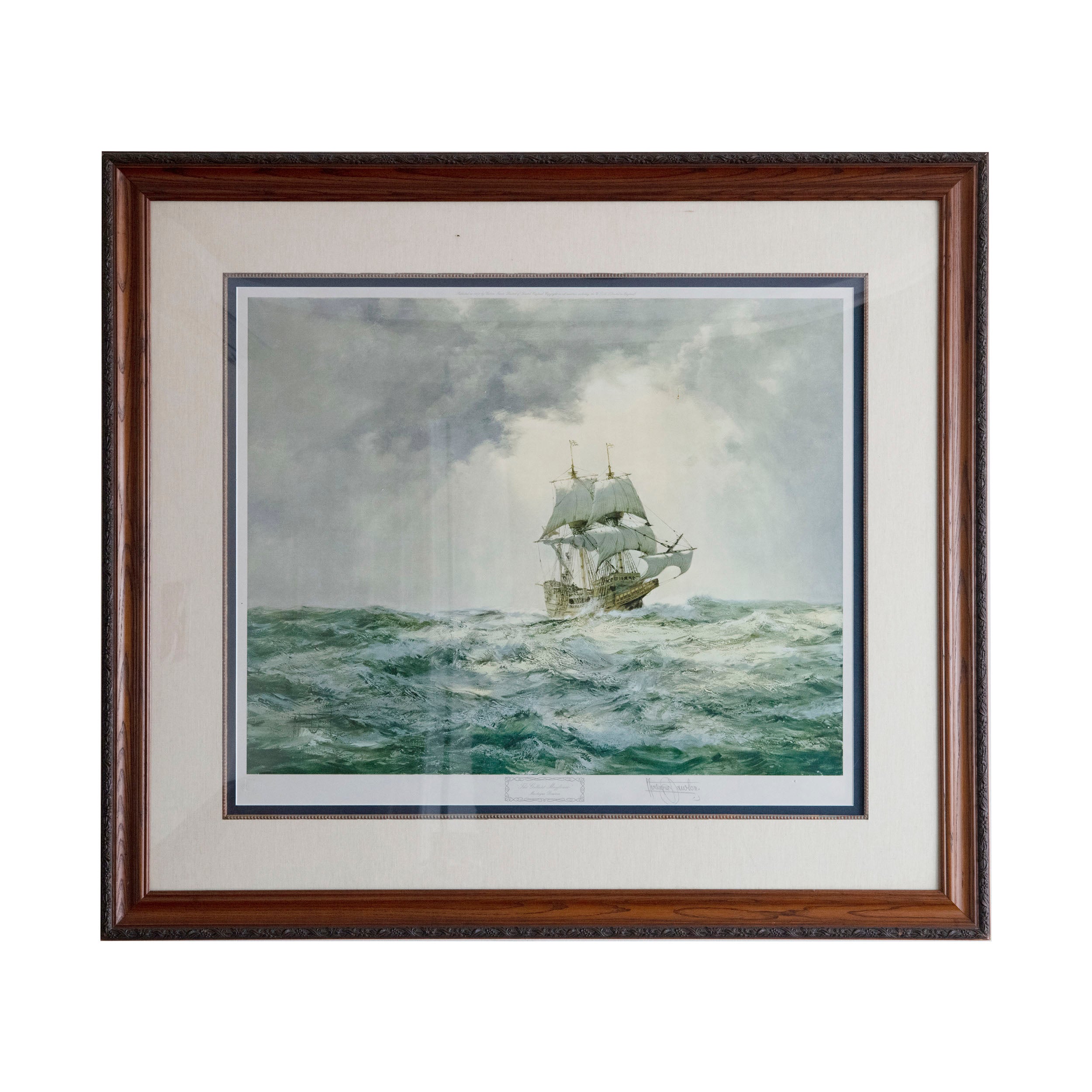 Montague Dawson Pencil-Signed Lithograph – "The Gallant Mayflower" (Framed)