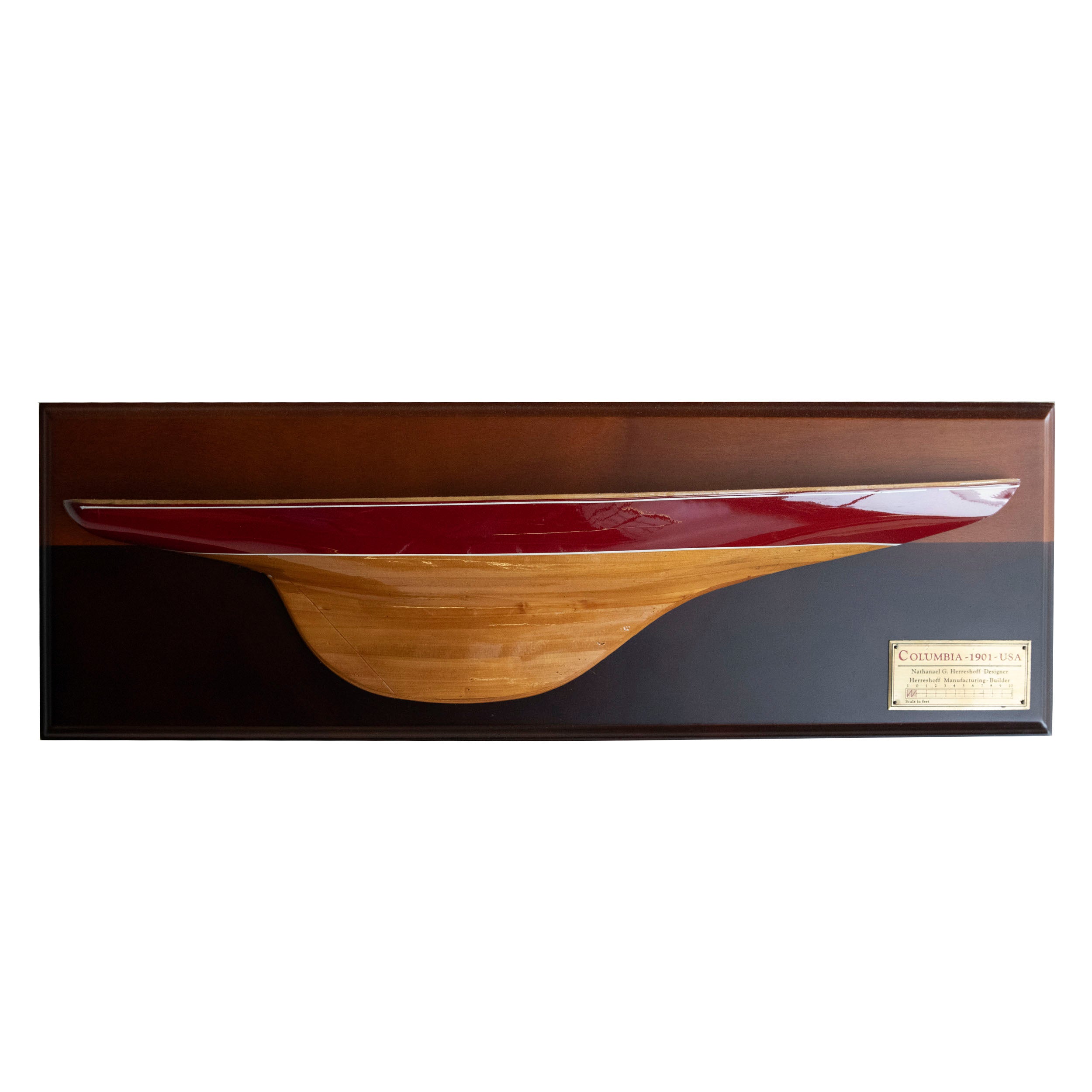 Vintage "The Columbia - 1901" Half-Hull Yacht Model