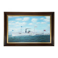 Vintage Framed Oil Painting of the Steamboat Susquehanna by Graham Flight