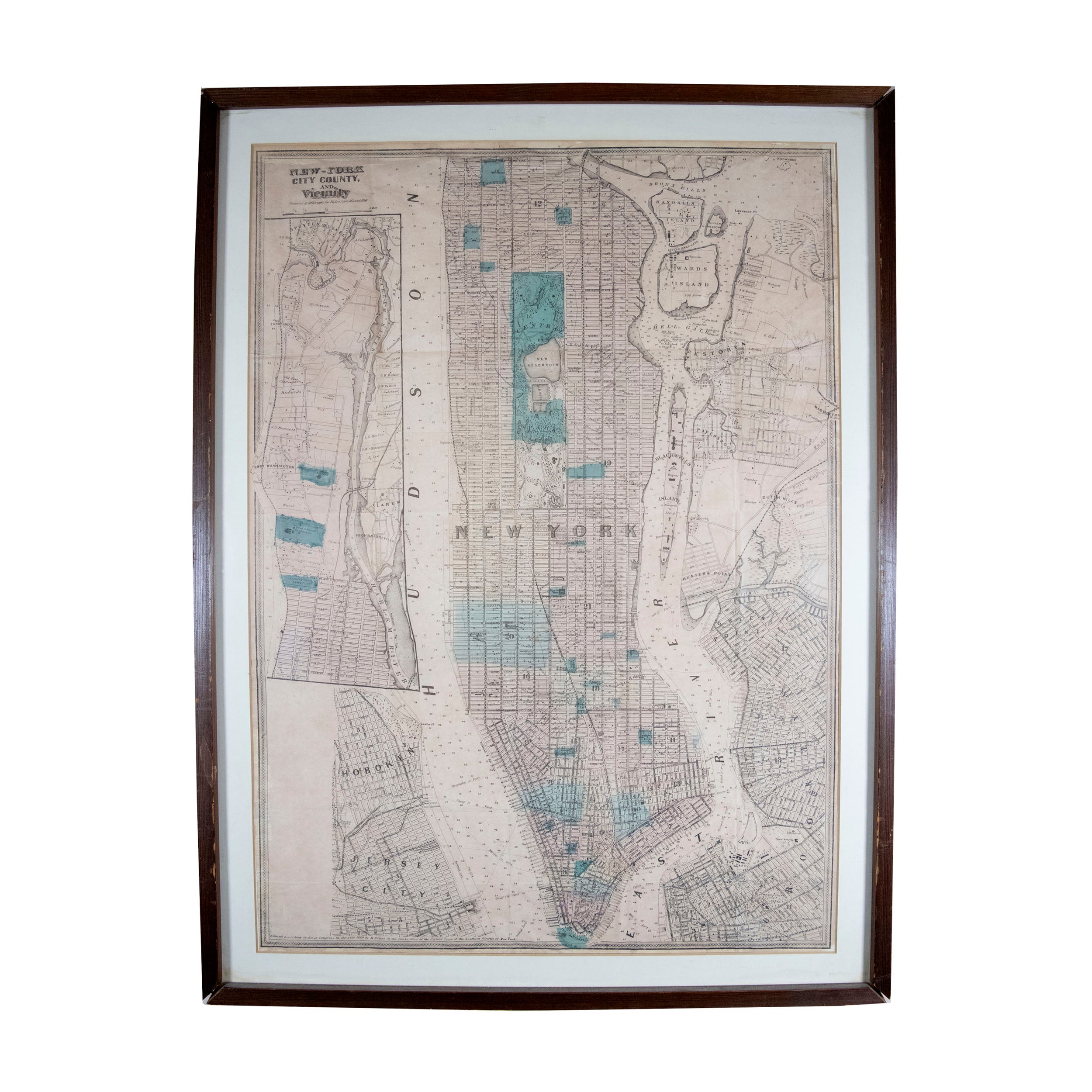 Vintage Framed Print New-York City County, And Vicinity