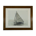 Vintage Framed Sailboat Photograph N.L. Stebbins Boston (Sailboat 507)