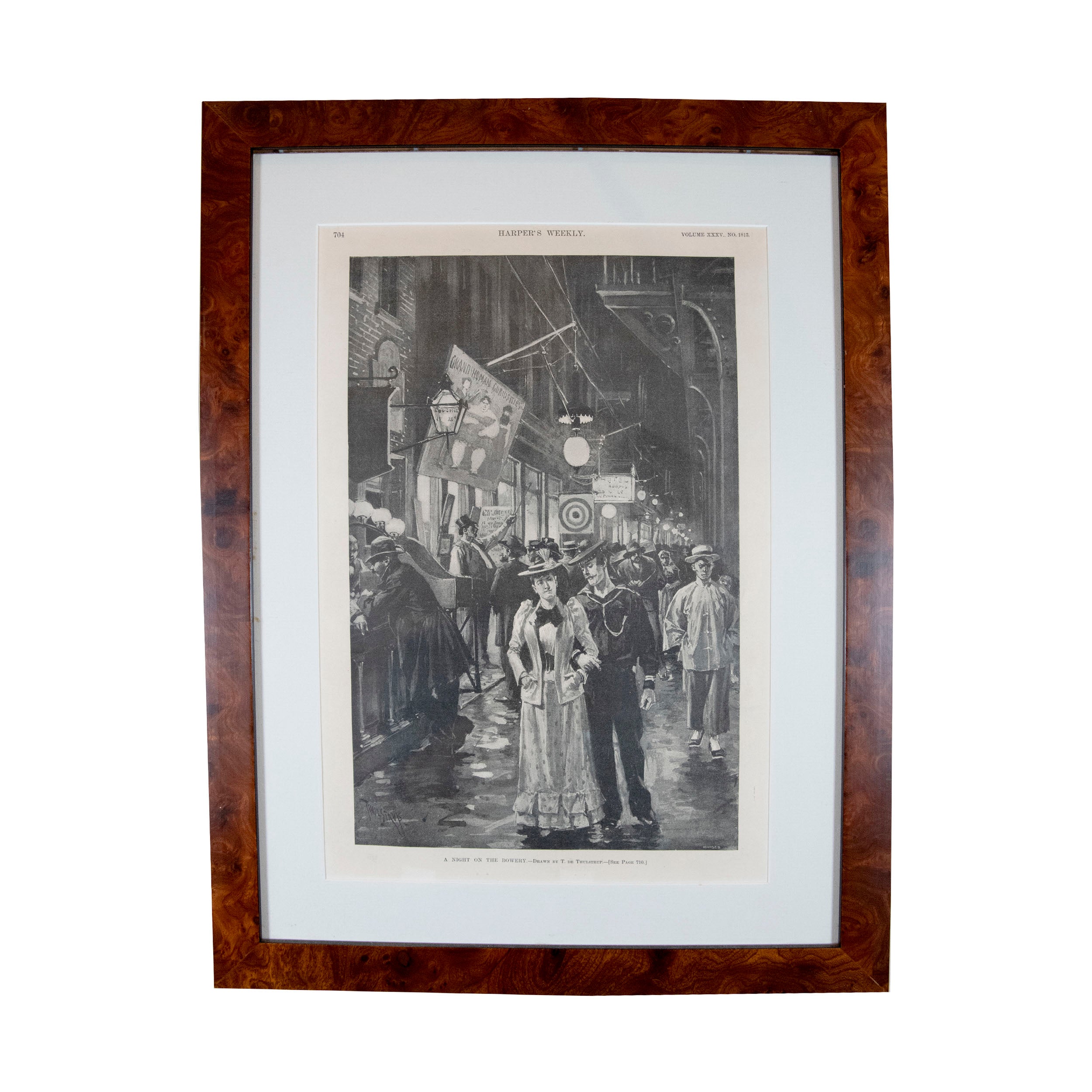 Vintage Harper's Weekly Framed Print A Night On The Bowery