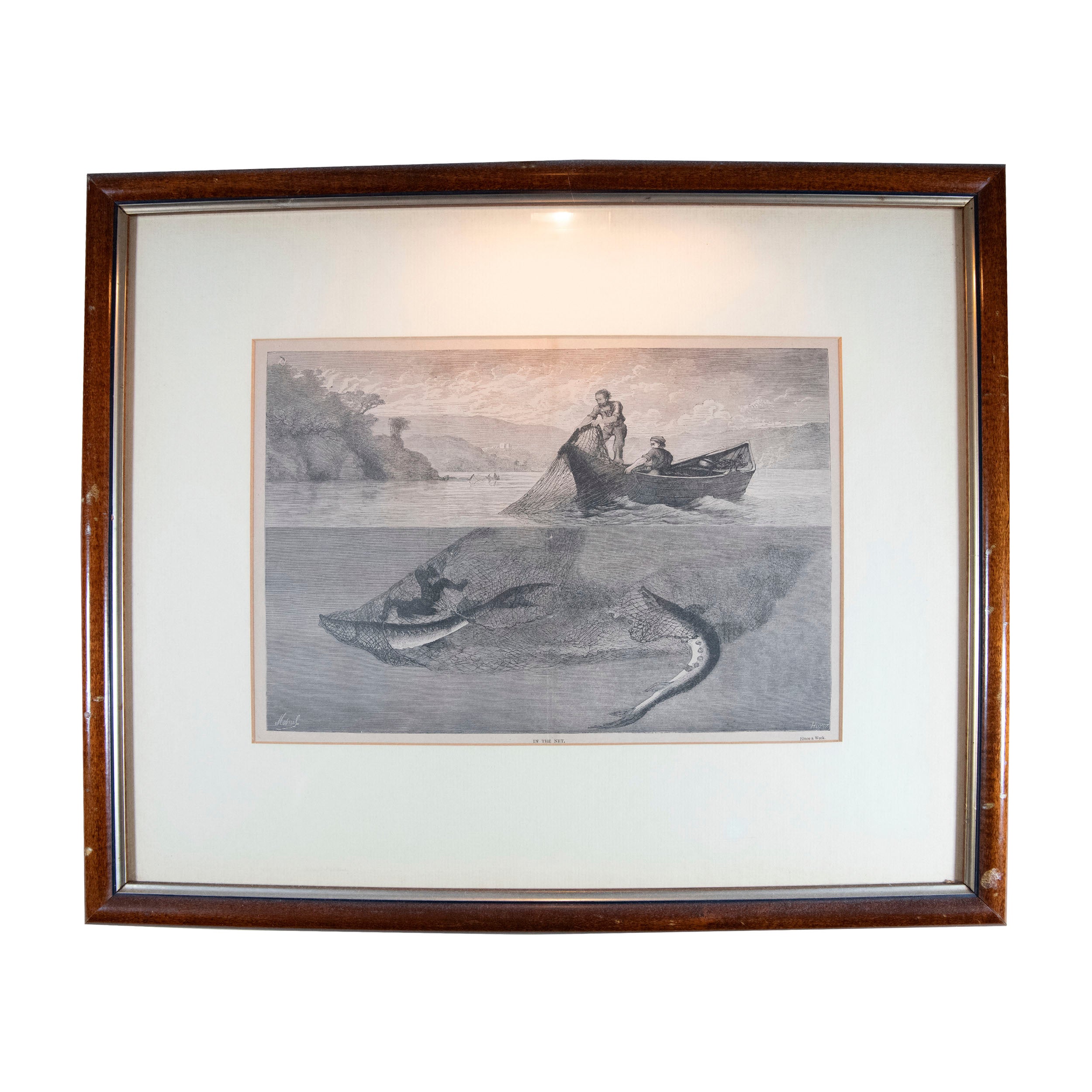 Vintage In the Net Framed Maritime Print