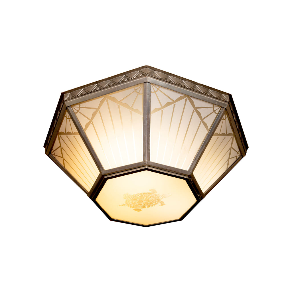 Custom Art Deco Style Nautical Ceiling Fixture by Ann Morris