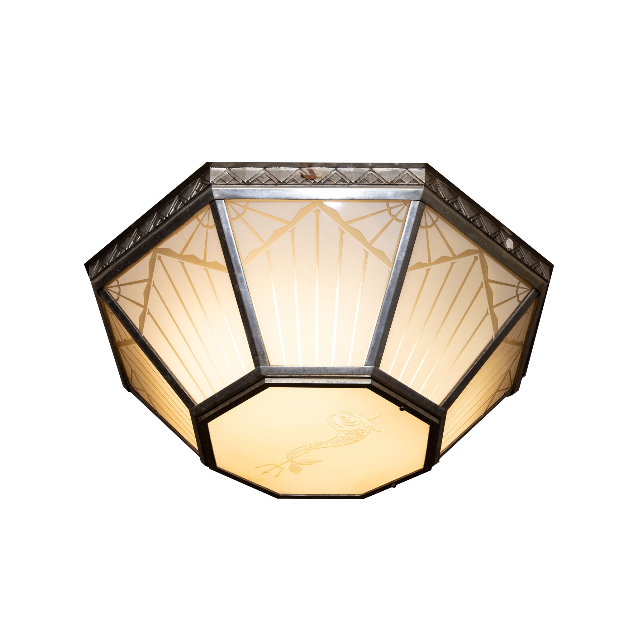 Custom Art Deco Style Nautical Ceiling Fixture by Ann Morris